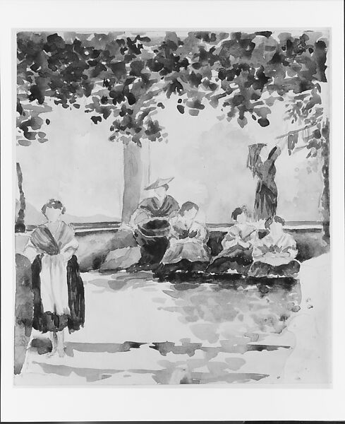 Group of Women, Attributed to Emily Sargent (1857–1936), Watercolor and graphite on white wove paper, American