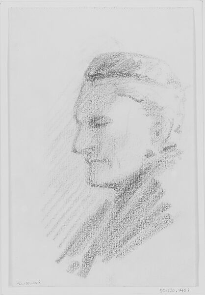 Head, John Singer Sargent (American, Florence 1856–1925 London), Graphite on off-white wove paper, American