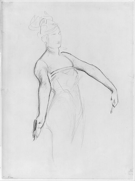 Javanese Dancer, John Singer Sargent (American, Florence 1856–1925 London), Graphite on off-white wove paper, American 