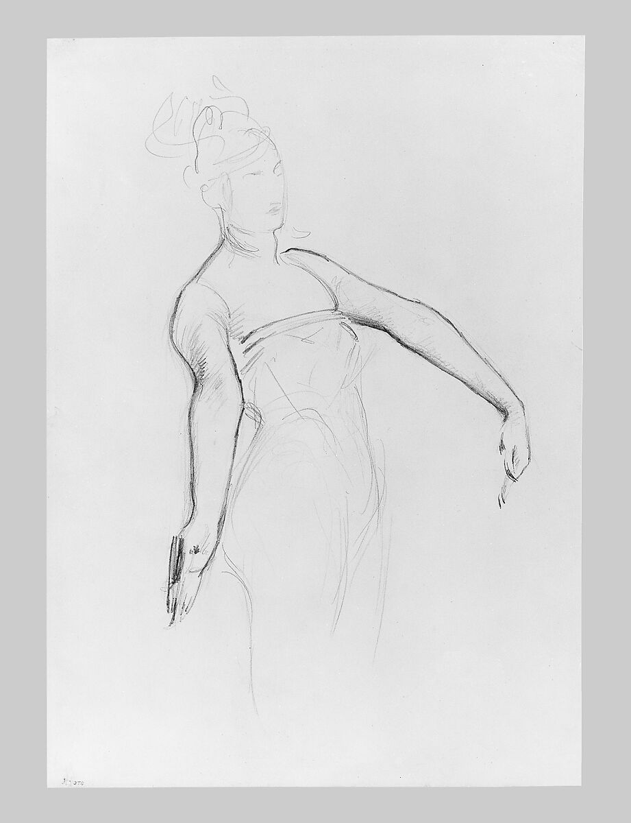 Javanese Dancer, John Singer Sargent (American, Florence 1856–1925 London), Graphite on off-white wove paper, American