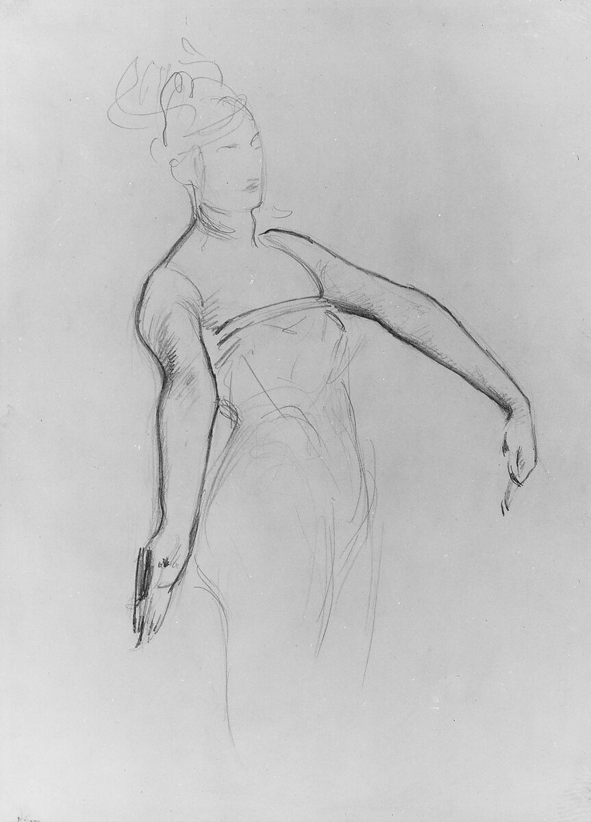 Javanese Dancer, John Singer Sargent (American, Florence 1856–1925 London), Graphite on off-white wove paper, American