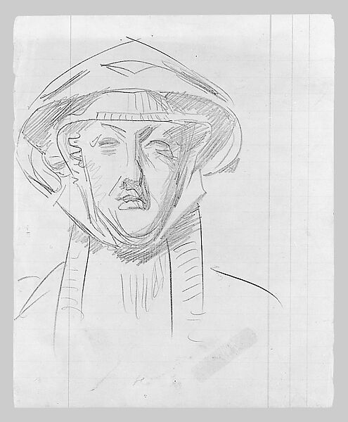 Queen Maria of Hungary, John Singer Sargent (American, Florence 1856–1925 London), Graphite on ledger paper, American