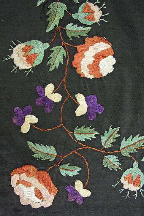 Apron, silk, American