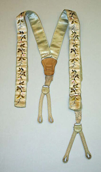 Suspenders, silk, American 