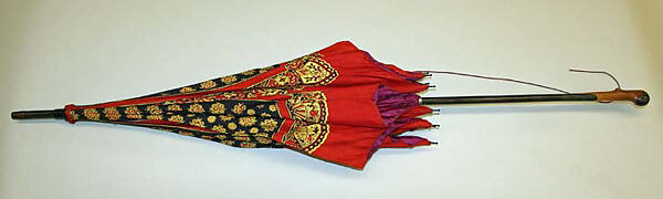Parasol, silk, wood, American