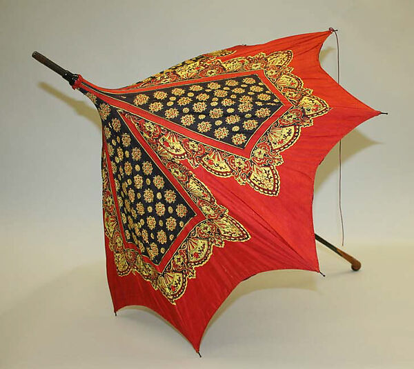 Parasol, silk, wood, American 