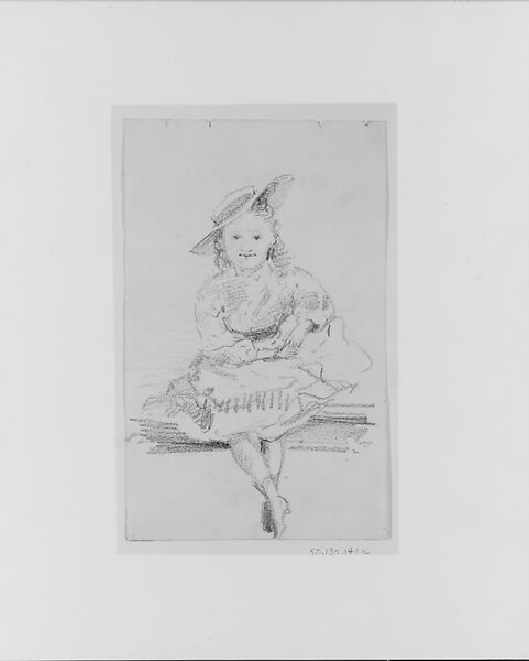 Seated Girl (Katy Eyre?), John Singer Sargent (American, Florence 1856–1925 London), Graphite on off-white wove paper, American