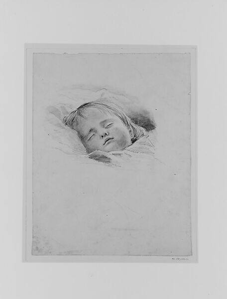 Sleeping Child, possibly Violet Sargent, John Singer Sargent (American, Florence 1856–1925 London), Graphite on off-white wove paper, American