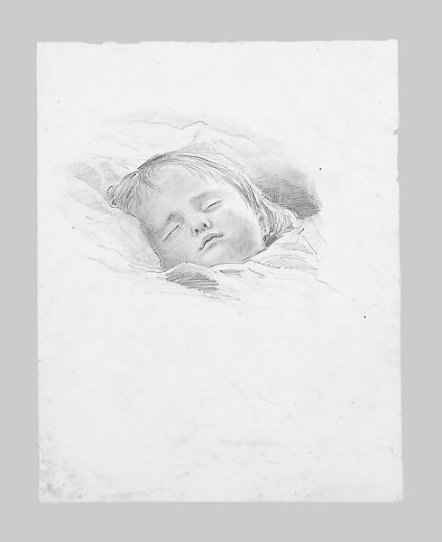 Sleeping Child, John Singer Sargent (American, Florence 1856–1925 London), Graphite on off-white wove paper, American 