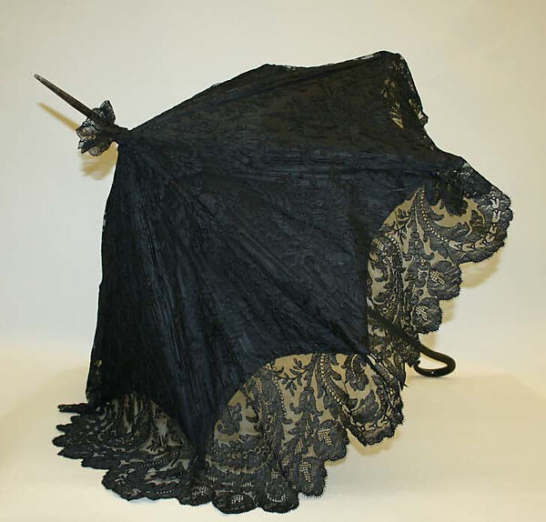 Parasol, silk, wood, American 