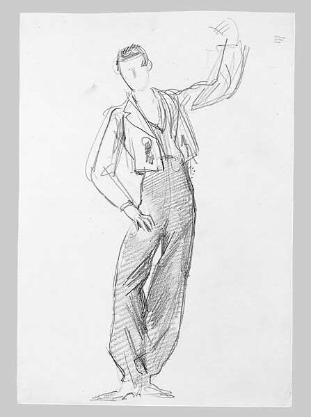 Spanish Dancer, John Singer Sargent (American, Florence 1856–1925 London), Graphite on off-white wove paper, American