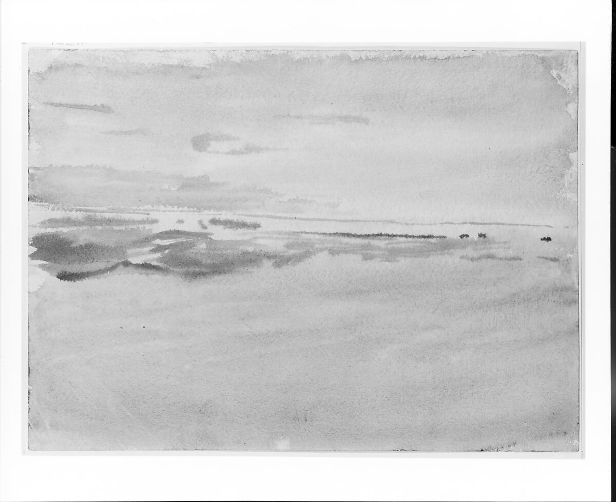 Sunset at Sea, John Singer Sargent (American, Florence 1856–1925 London), Watercolor and gouache on white wove paper, American