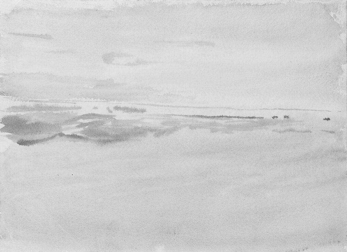 Sunset at Sea, John Singer Sargent (American, Florence 1856–1925 London), Watercolor and gouache on white wove paper, American