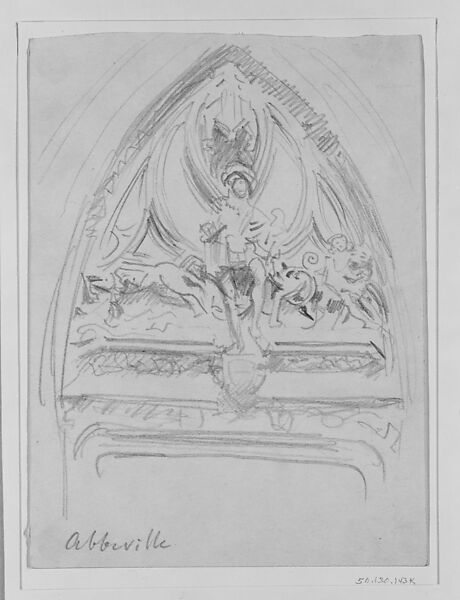 Portal, Abbeville, John Singer Sargent (American, Florence 1856–1925 London), Graphite on off-white wove paper, American