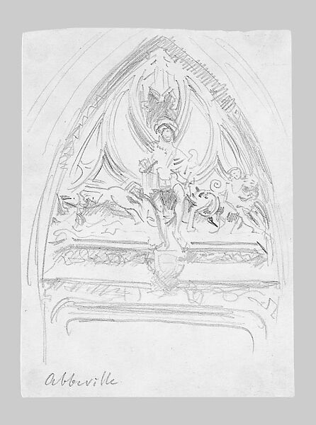Portal, Abbeville, John Singer Sargent (American, Florence 1856–1925 London), Graphite on off-white wove paper, American