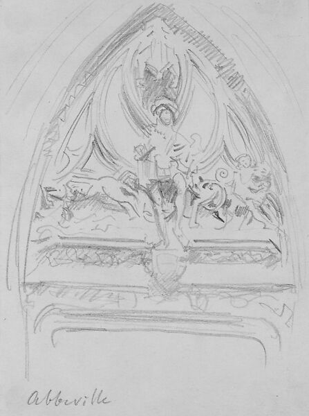 Portal, Abbeville, John Singer Sargent (American, Florence 1856–1925 London), Graphite on off-white wove paper, American 