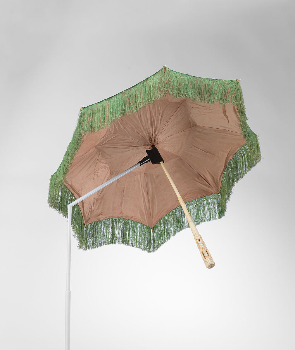 Parasol, silk, bone, metal, probably French