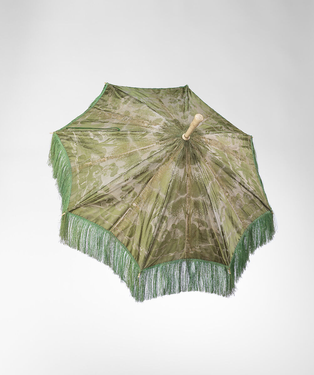 Parasol, silk, bone, metal, probably French
