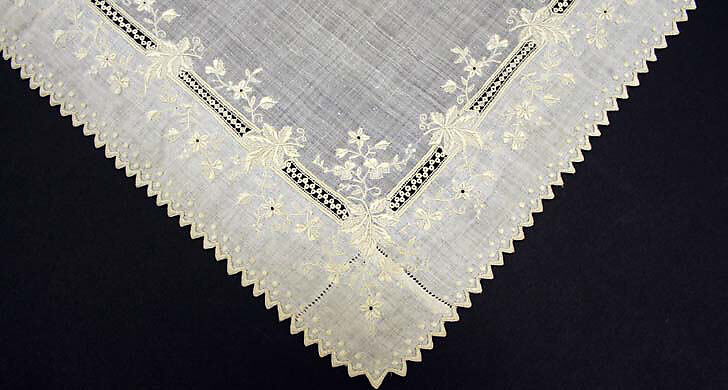 Handkerchief, linen, French