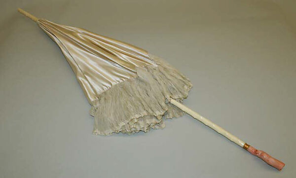 Parasol, silk, steel, ivory, coral, French
