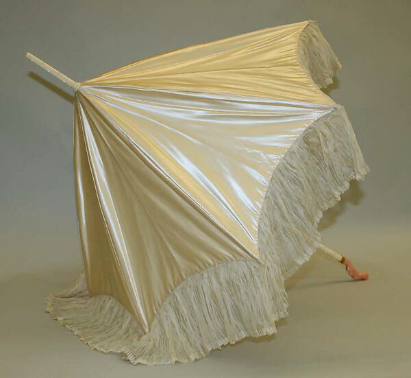 Parasol, silk, steel, ivory, coral, French 