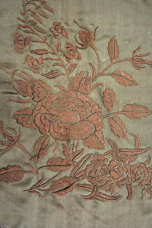 Apron, silk, cotton, American