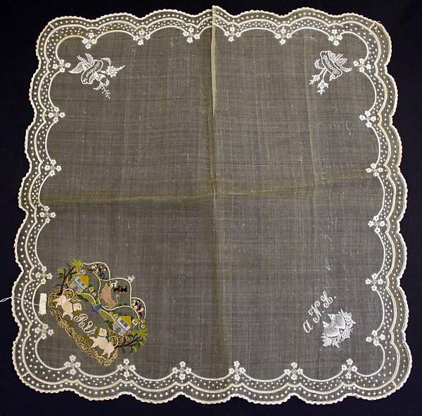 Handkerchief, pineapple fiber, Spanish 