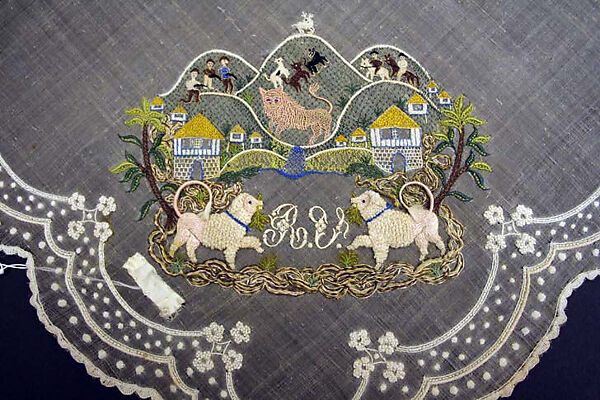 Handkerchief, pineapple fiber, Spanish