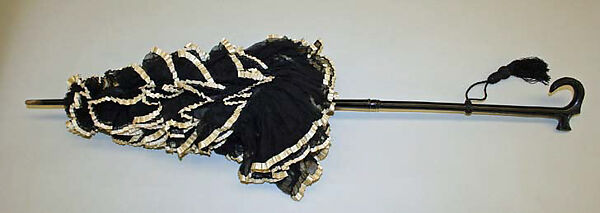 Parasol, silk, wood, probably American