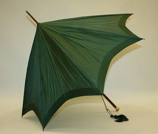 Umbrella, silk, wood, gold, British 