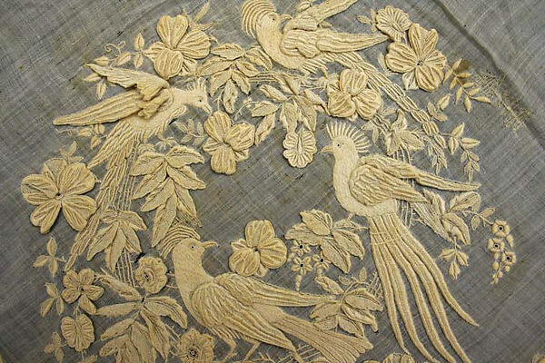 Wedding handkerchief, linen, French