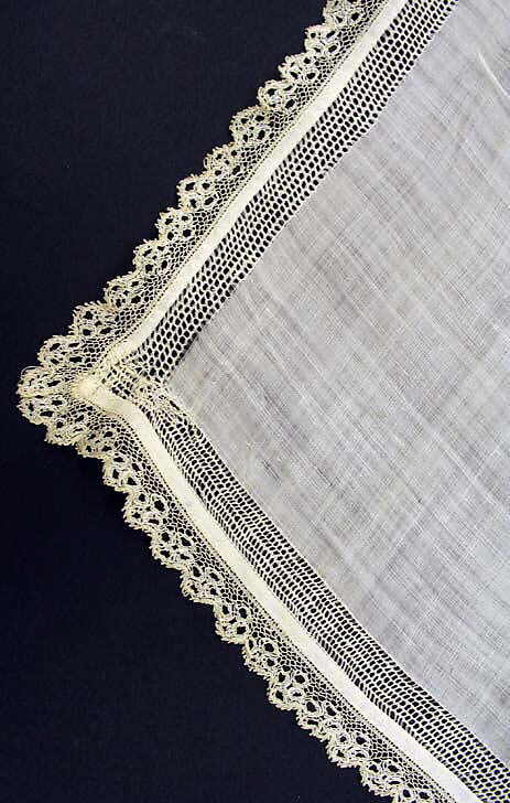 Handkerchief, linen, cotton, American