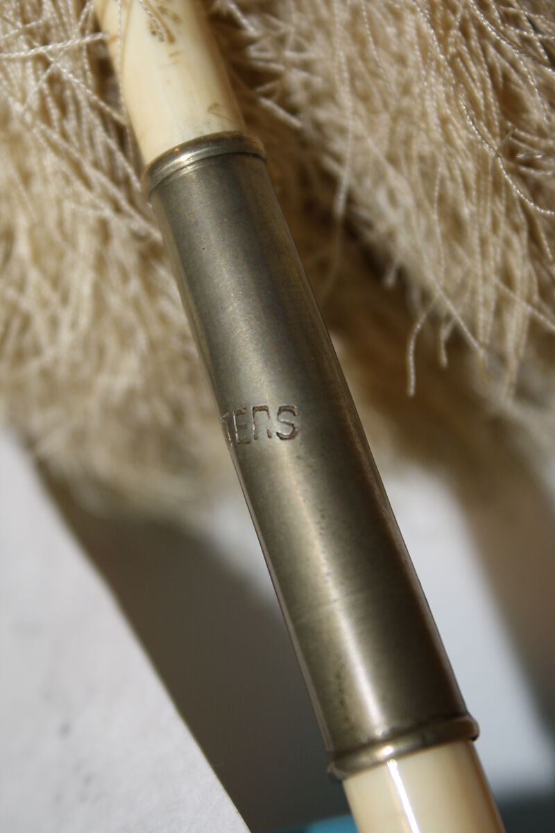 Parasol, silk, ivory, metal, American