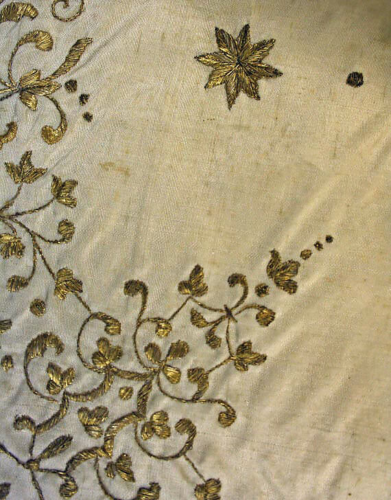 Apron, silk, metallic, British