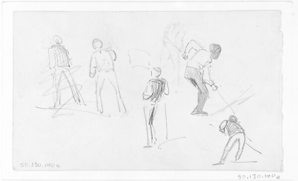 Men, John Singer Sargent (American, Florence 1856–1925 London), Graphite on off-white wove paper, American