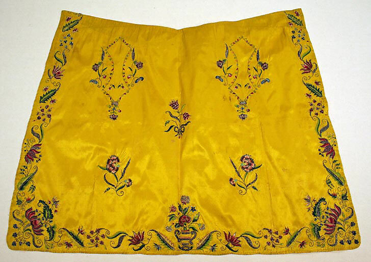 Apron, silk, American 