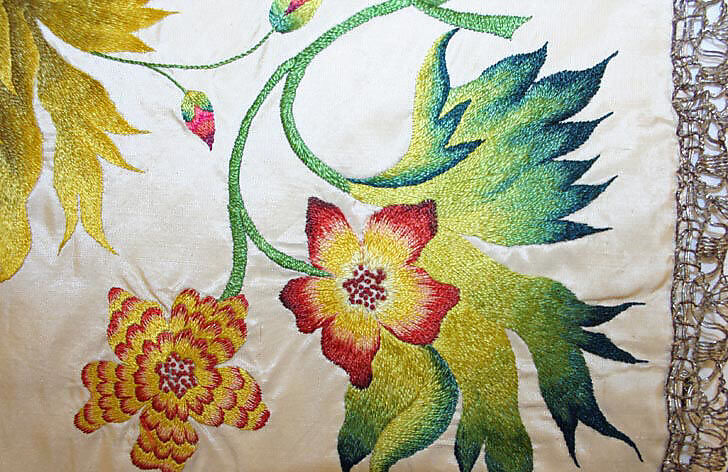 Apron, silk, British