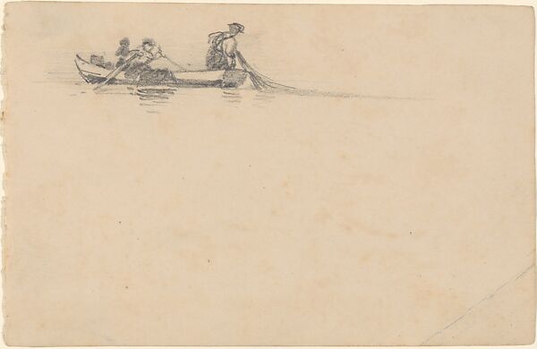 Fishermen with Nets, John Singer Sargent (American, Florence 1856–1925 London), Graphite on off-white wove paper, American 