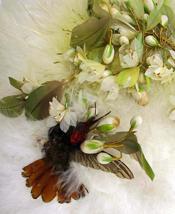 Fan, feathers, ivory, probably Brazilian