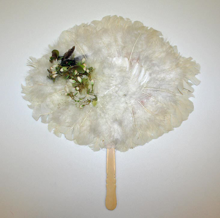 Fan, feathers, ivory, probably Brazilian 