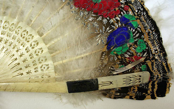 Fan, feathers, ivory, Japanese
