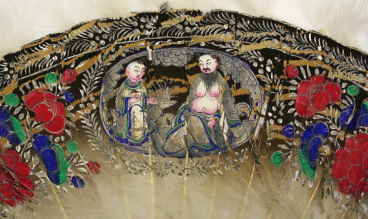 Fan, feathers, ivory, Japanese