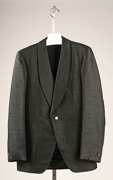 Dinner jacket, (a) Stovel &amp; Mason (British), silk, British 