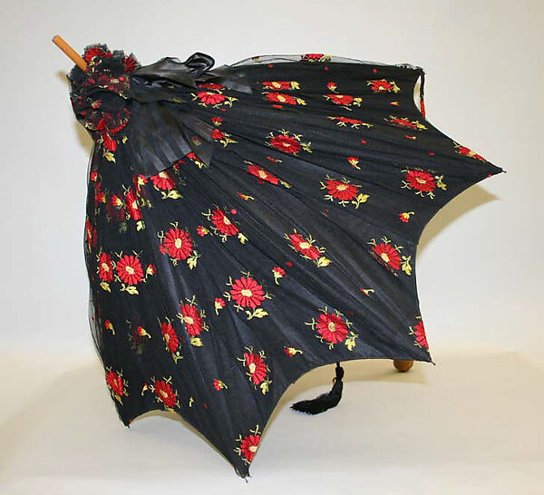 Parasol, Tiffany &amp; Co. (1837–present), silk, wood, steel, American 