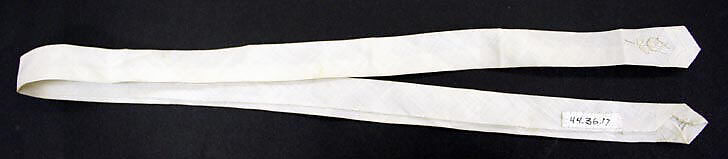 Necktie, cotton, American or European 