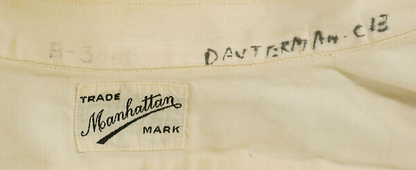 Shirt, cotton, linen, American