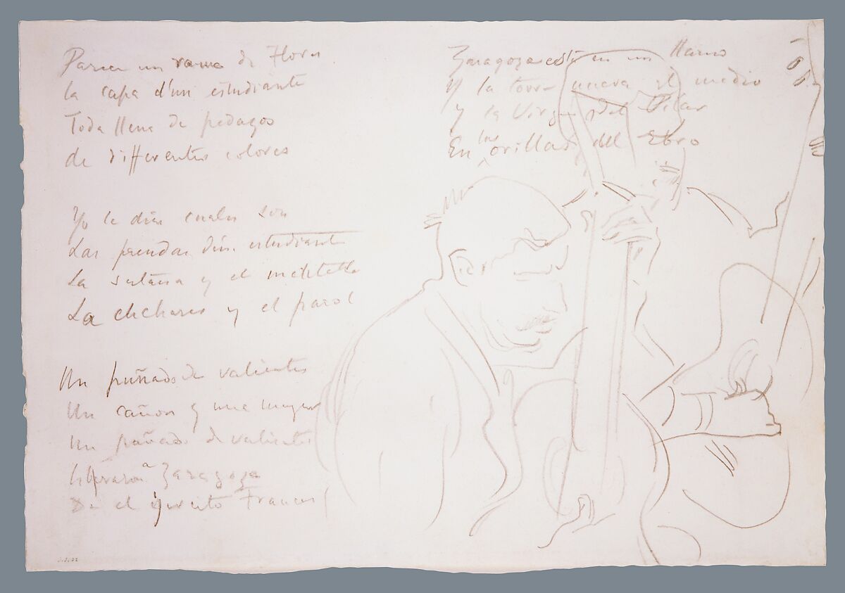 Spanish Musicians, John Singer Sargent (American, Florence 1856–1925 London), Graphite on off-white wove paper, American