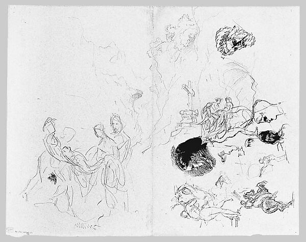 Eiger from Mürren, John Singer Sargent (American, Florence 1856–1925 London), Graphite on off-white wove paper, American