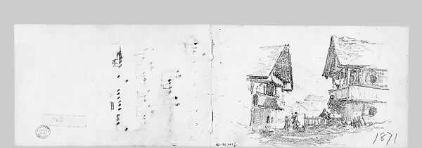 Eiger from Mürren, John Singer Sargent (American, Florence 1856–1925 London), Graphite on off-white wove paper, American