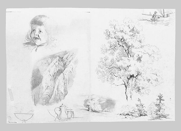 Eiger from Mürren, John Singer Sargent (American, Florence 1856–1925 London), Graphite on off-white wove paper, American